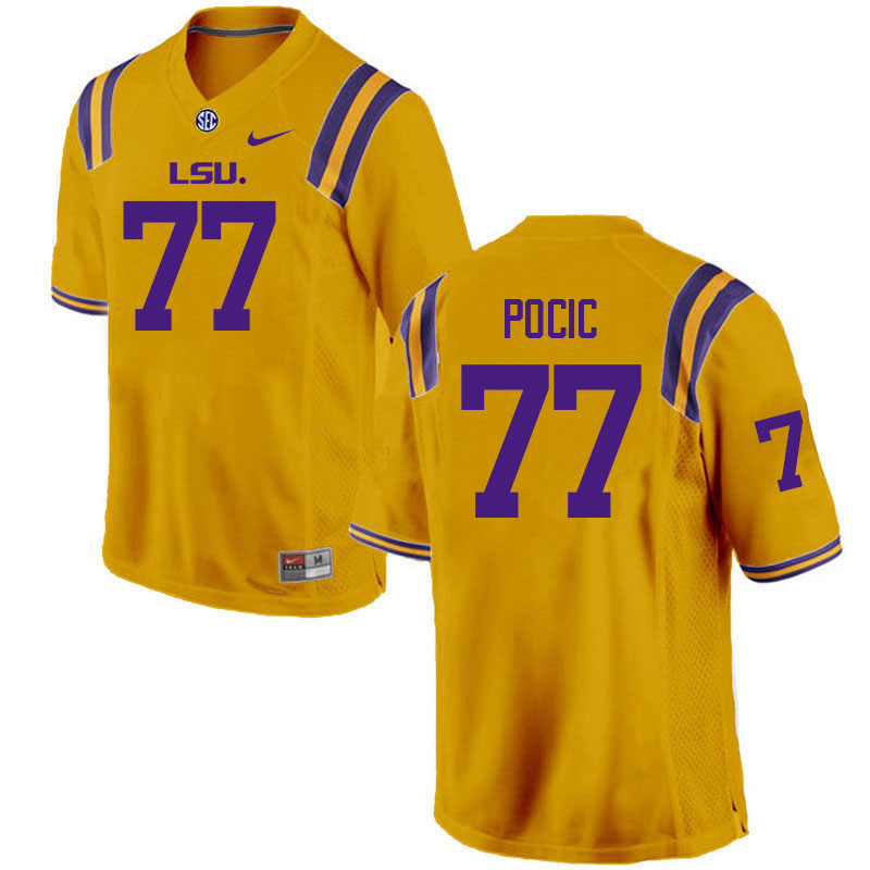 LSU Tigers #77 Ethan Pocic College Football Jerseys Stitched Sale-Gold